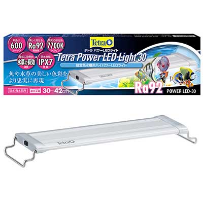 ■用途　屋内用観賞魚水槽用LEDランプ応用器具■適合水槽30〜42cm■電源　AC100V■製品サイズ　幅29.0（最長部）×奥行8.5×高さ3.3（最高部）cm■電源コード約1.8m（アダプター部含む）■本体材質　アルミニウム/樹脂製パッケージ等の変更について 予告なくパッケージ、原材料、生産国、色、形状、サイズ等の変更がある場合がございます。予めご了承ください。