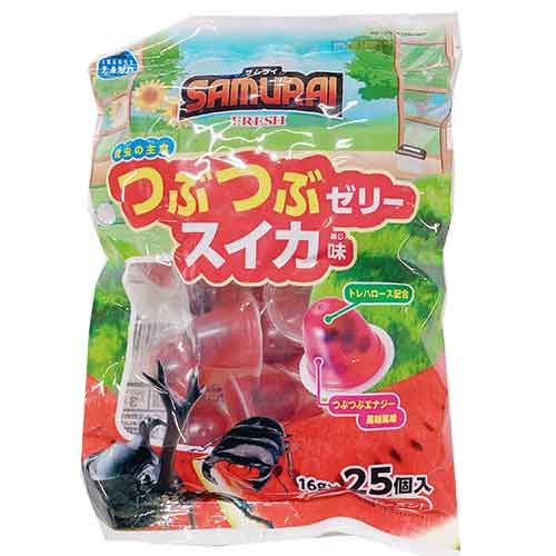 マルカンSAMURAIFRESHつぶつぶゼリースイカ味25個入り【レターパックプラスOK】