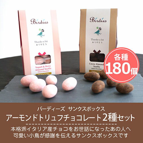 バーディーズ サンクスボックス アーモンドトリュフチョコレート 2種360個セット｜Birdies バレンタイン ギフト 大量 会社 職場 プレゼント おしゃれ かわいい 可愛い まとめ買い