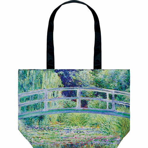 【最大P36倍+最大555円OFFクーポン】おしゃれな エコバッグ｜名画バッグ（モネ「睡蓮の池と日本の橋（Mサイズ）」）｜プレゼント ギフト ありがとう 母の日 女性 誕生日 贈り物 バッグ レディース ファスナー付 かばん 1000円前後のサムネイル