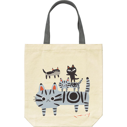 Rakuten - ネコポス トートバック レディース｜糸井忠晴 コットン トートバッグ「親子」｜おしゃれ かわいい 通学 エコバッグ サブバッグ 大人 軽い 布 コットン 綿 マグネット付き 内ポケット付き ネコ 猫 母の日