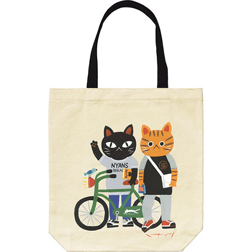 Rakuten - ネコポス トートバック レディース｜糸井忠晴 コットン トートバッグ「スクール」｜おしゃれ かわいい 通学 エコバッグ サブバッグ 大人 軽い 布 コットン 綿 マグネット付き 内ポケット付き ネコ 猫 母の日