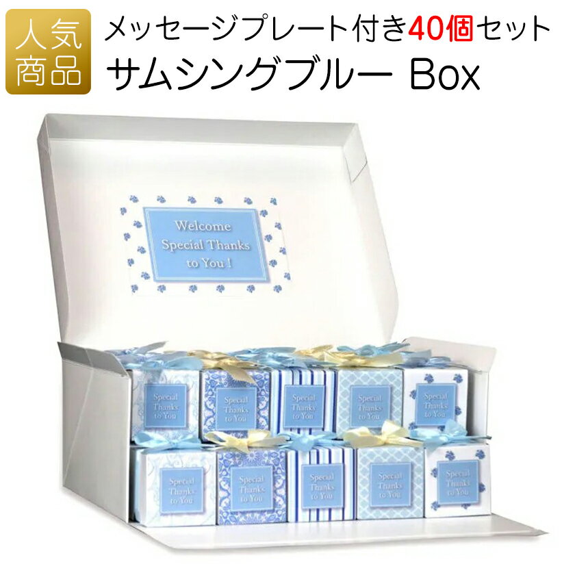 プチギフト お菓子｜サムシングブルーBox スタンダードプレート付き｜退職 子供 個包装 ギフト お礼 産休 転勤 おしゃれ かわいい 感謝..