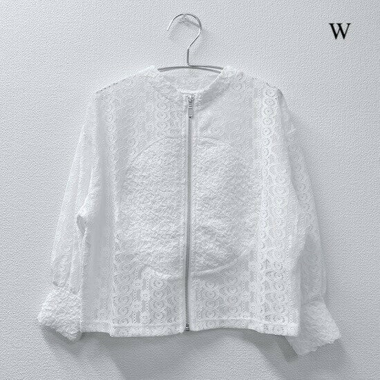Rakuten - 【メーカー価格13200円】garcon la raison 総レースジップカーディガン サークル切替 女の子 キッズ 春夏 フードなし 裏地なし ジップアップ ブルゾン カーディガン 羽織 アウター モード系 ギャルソンラレゾン 41505T