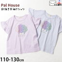 半袖Tシャツ 針抜き シェルモチーフ 貝殻 綿100 キッズ 女の子 PAL HOUSE パルハウス 【 8020224 】【 110cm 120cm 130cm 】ガーリー かわいい ゆめかわ トップス 子供 子供服 通園通学 夏【メール便対象】