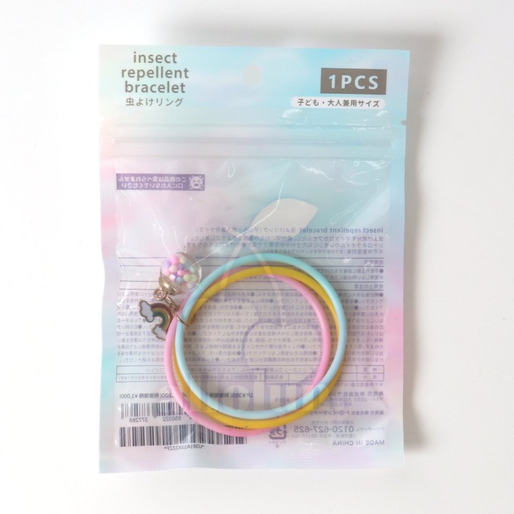 虫除けリング チャーム付き 女の子 キッズ ジュニア 子供 大人 兼用サイズ allolun オールオルン ブレスレット アクセサリー アウトドア 虫除け 虫よけ 虫よけリング 虫よけブレスレット 虫除けブレスレット 虫よけバンド 虫除けバンド U381A13
