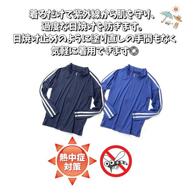 【決算セール売れ筋】ラッシュガード キッズ ジュニア 長袖 フードなし 前開き ジ...