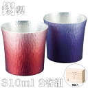 錫製タンブラー 310ml タンブラー ペア 赤 紫 2個組 大阪錫器 伝統工芸士 ギフト メッセージ 記念品 古希 米寿 贈り物 送別 お祝い 男性 女性 還...