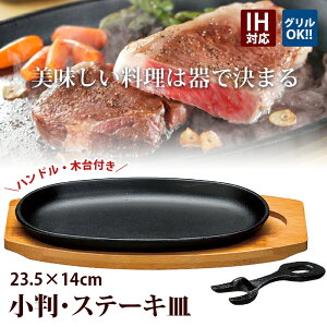 ステーキ皿 鉄板 小判 1枚組 IH対応 業務用 鉄 鉄器 鋳物 鋳型 鉄板 プレート ステーキ 皿 お皿 ハンバーグ 鳥 牛 豚 肉 料理 調理 焼そば レストラン シェフ