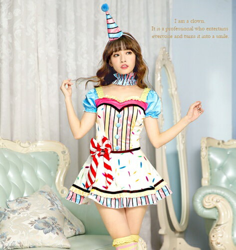 [ハロウィン コスプレ ピエロ コスプレ] malymoon ピエロクラウンガール [ハロウィン コスプレ ピエロ コスプレ コスチューム クラウン 女性用 ハロウィン レディース 衣装 仮装]【400980】