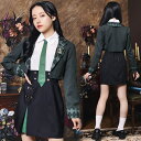 グリモアガーブ エメラルド [魔法学校 生徒 制服 コスプレ 英国風制服 魔法使い コスチューム レディース 大人女性 ファンタジー テーマパーク アニメ ゲ...