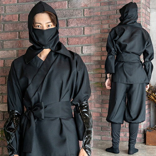[忍者 コスプレ] MENコス 黒忍者　　[ニンジャ コスプレ 黒忍者 衣装 しのび 衣装 仮装 演劇 時代劇 舞台劇 お芝居 コスチューム ハロウィン 仮装 イベント]【A-1900_908166】のサムネイル