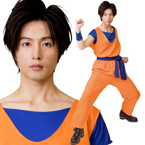 なり研 オレンジ道着　　[アニメ コスプレ 格闘 バトル漫画 ヒーロー なりきり モノマネ 大人用 道着 コスチューム 仮装 メンズ 大人男性 ハロウィン 衣装 イベント]【A-1898_881490】