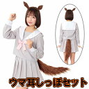 ウマ耳しっぽセット ［うま耳 サラブレッド なりきり 馬 コスプレ ヘアピン 髪飾り しっぽ飾り ゲーム アニメ アニマル かわいい セクシー 大人女性 ハロウィン 小道具 パーティー イベント］【B-3288_898634】