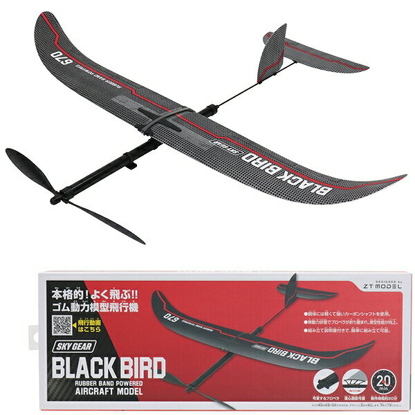 ゴム動力模型飛行機 ブラックバード [ゴム飛行機 子供 飛行機 おもちゃ 飛行機 玩具 プレーントイ ゴム動力飛行機 紙飛行機 プレゼント 工作 贈り物 誕生...