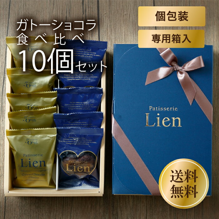 【ガトーショコラ食べ比べ10個入ギフト】 送料無料 バレンタイン 義理チョコ 配りチョコ ハート型 個包装 ホワイトデーお返し 手土産 ご挨拶ギフト 入学 卒業祝い 内祝 高級 誕生日プレゼント 生チョコ お祝い 洋菓子 退職 引越