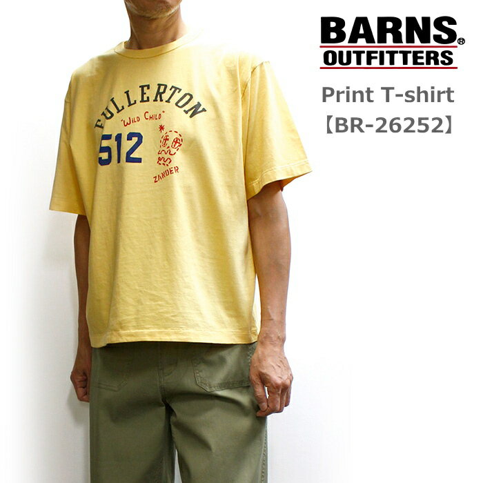 Rakuten - バーンズ / BARNS プリント入りソフトボディー半袖Tシャツ [FULLERTON] Print T-shirt BR-26252 (2026年シーズンモデル)
