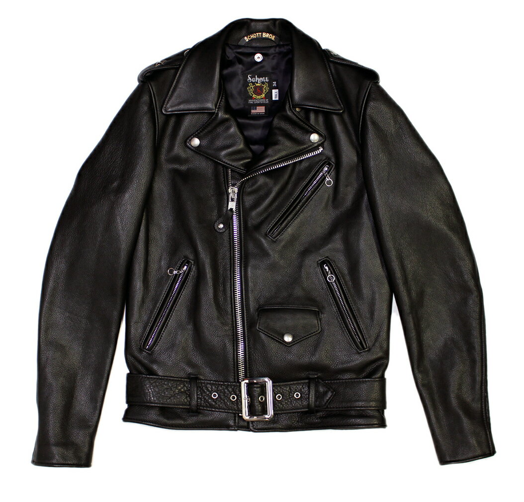 Schott　513UST　サイズ40 schott 513UST】オールブラックのワンスターダブルライダースを紹介