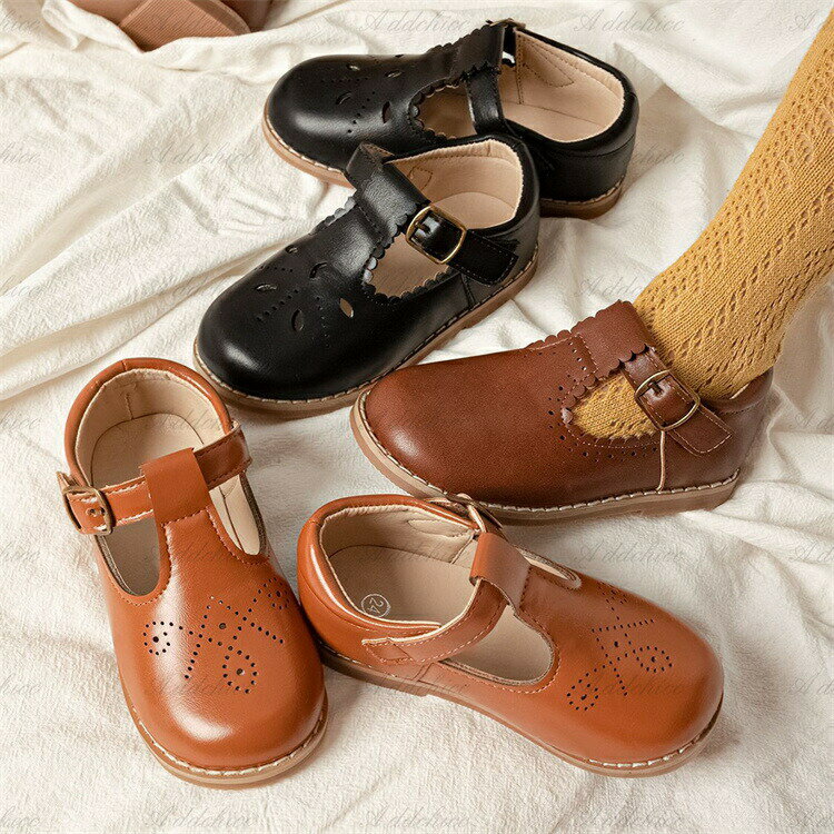 キッズ 靴 t-strap shoes Tストラップ シューズ レザー 合皮 皮 おしゃれ かわいい 女の子 14.0-20.0cm 子供 こども シンプル お出かけ イベント フォーマル 韓国 風 海外 輸入 子供服 春 夏 秋 冬 送料無料