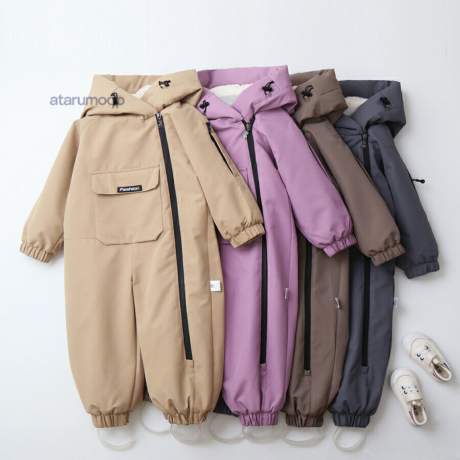 スキーウェア 赤ちゃん ベビー服 オールインワン 裏起毛 もこもこ キッズ 連体服 スノボーウェア 中綿 キッズスキーウェア 可愛い こども用 雪遊び スノーボードウェア ウェア 子供用 男の子 女の子 スノボ スノーボード スノボウェア ダウンコート 3