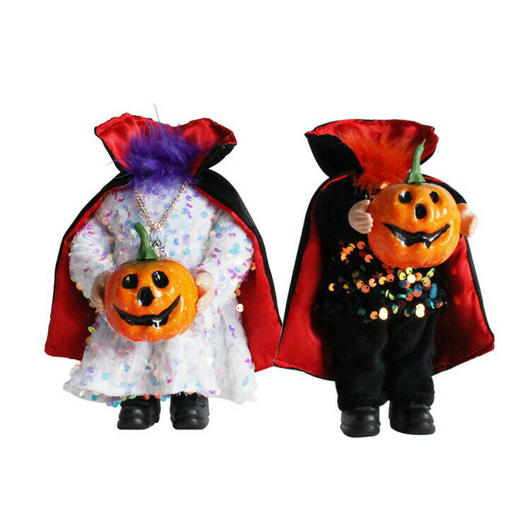 Halloween Goods - ハロウィン 人形 ドール かわいい キラキラ ぬいぐるみ お化け屋敷 密室 飾り 置き物 恐怖 おしゃれ ディスプレイ用品 鬼の花嫁 吸血鬼 店舗飾り ハロウィン 雑貨 玄関飾り パーティーグッズ プレゼント ペア 贈り物 2個セット インテリア ハロウィン雰囲気抜群 ギフト