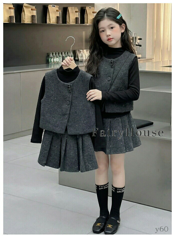 送料無料 子供服 女の子 セットアップ おしゃれ 春服 秋服 上下セット キッズ 黒T...