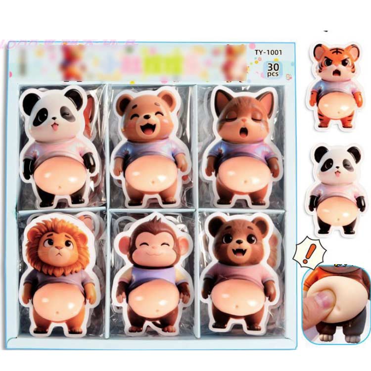 スクイーズシール おしりシール 3Dお腹 30点セット かわいい マシュマロシール スクイーズ シール帳 ぷにぷにシール ぷにぷにシール スクイーズシール パンダ もちもち くま ライオン 猿 動物 デコレーション ストレス解消 おもちゃ キッズ p-needs-10003570 P-NEEDS サンプル画像2