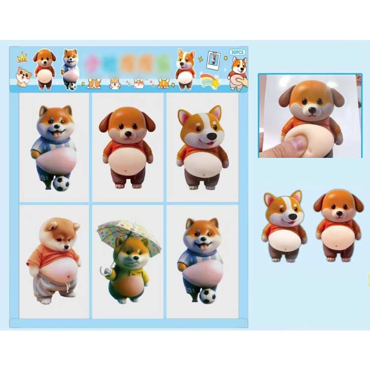 スクイーズシール おしりシール 3Dお腹 30点セット かわいい マシュマロシール スクイーズ シール帳 ぷにぷにシール ぷにぷにシール スクイーズシール パンダ もちもち くま ライオン 猿 動物 デコレーション ストレス解消 おもちゃ キッズ p-needs-10003570 P-NEEDS サンプル画像3