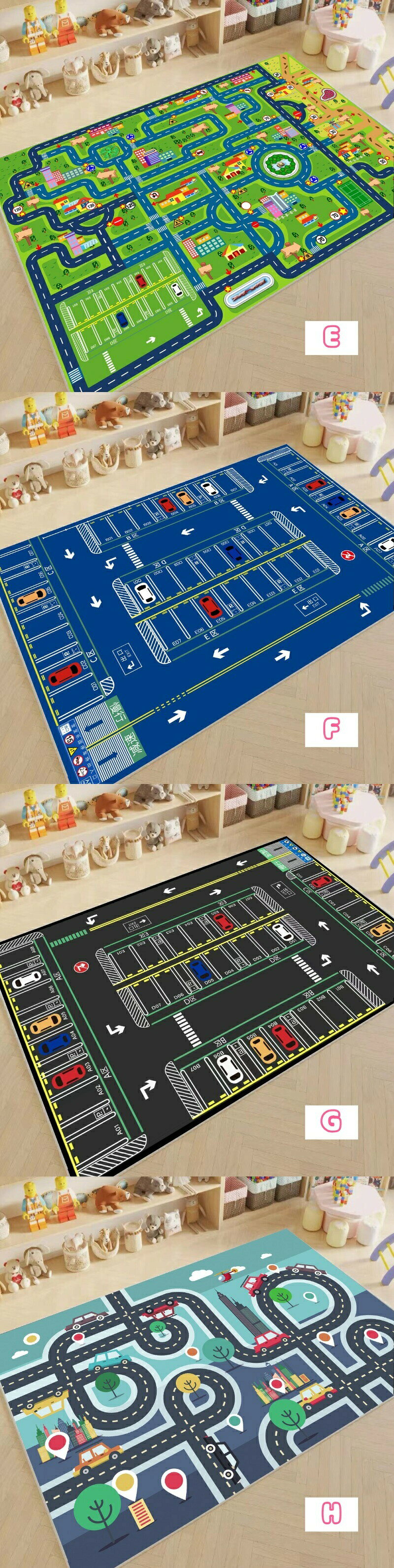 送料無料 120*200cmマット カーペット ラグマット プレイマット ベビーマット 遊びマット 大判 長方形 町 道路 交通 知育 騒音緩和 衝撃吸収? 滑り止め? 出産祝い インテリア 赤ちゃん ベビー 子供 キッズ 北欧 かわいい 床暖房対応 プレゼント ギフト 海外通販 [3]