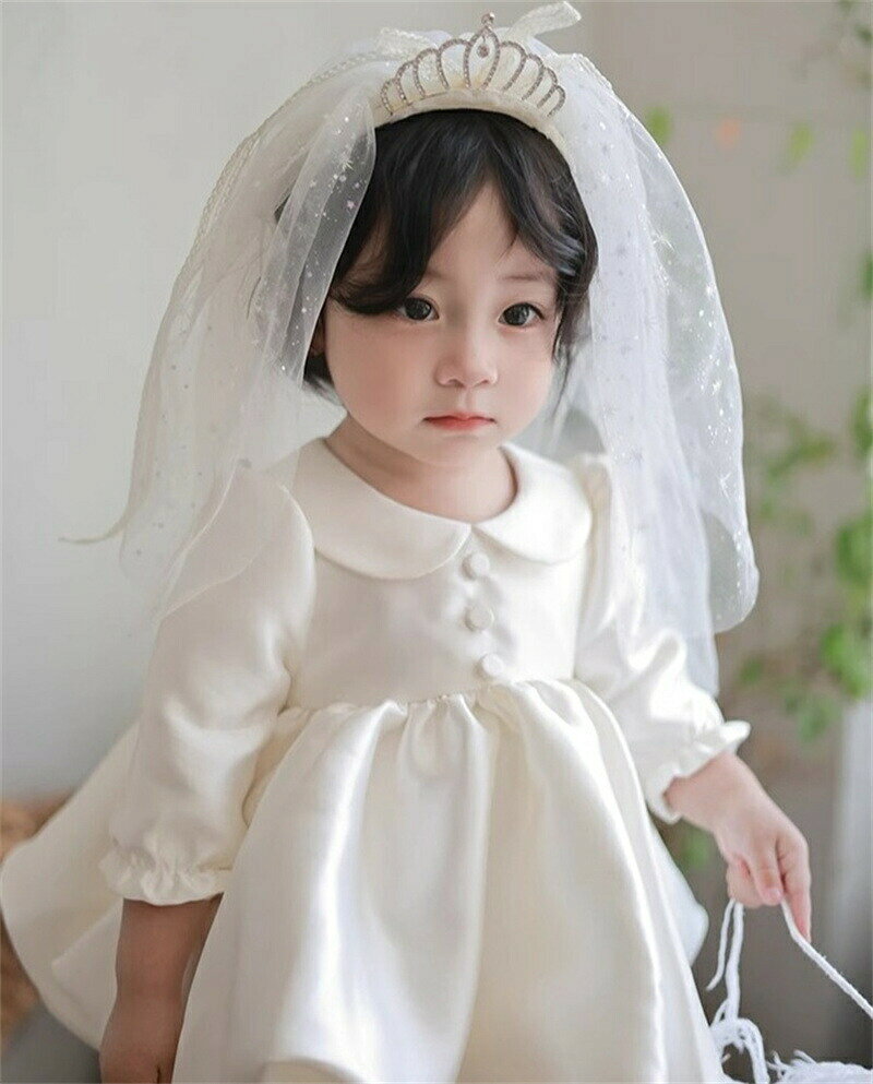 樂天商城 - 送料無料 子供ドレス ドレス ワンピース 長袖 ノースリーブ 袖なし ベール付き 秋服 夏服 子供服 上品 プリンセス エレガント 女の子 キッズ 欧風 princess dress 80/90/100/110/120/130/140cm 入学式 七五三 記念写真 発表会 演奏会 サテン 撮影 結婚式 入園式 海外通販