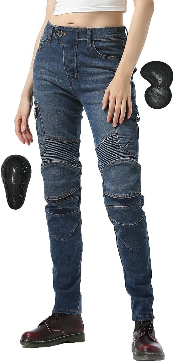 樂天商城 - バイクパンツ レディース ライディングパンツ プロテクター付き ライダースパンツ ストレッチ 耐磨 バイクズボン 伸縮性に優れ
