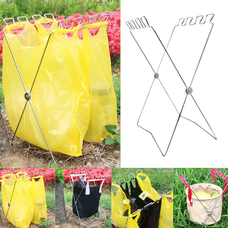 樂天商城 - レジ袋スタンド折りたたみ式 防災 レジ袋収納 ごみ袋スタンド 袋かけ ごみ箱 ごみ袋 キッチンごみ箱 ダストボックス ごみ袋掛け キッチン収納 シンプル 銀色 ブラック 収納登山お釣りキャンプごみ袋掛け