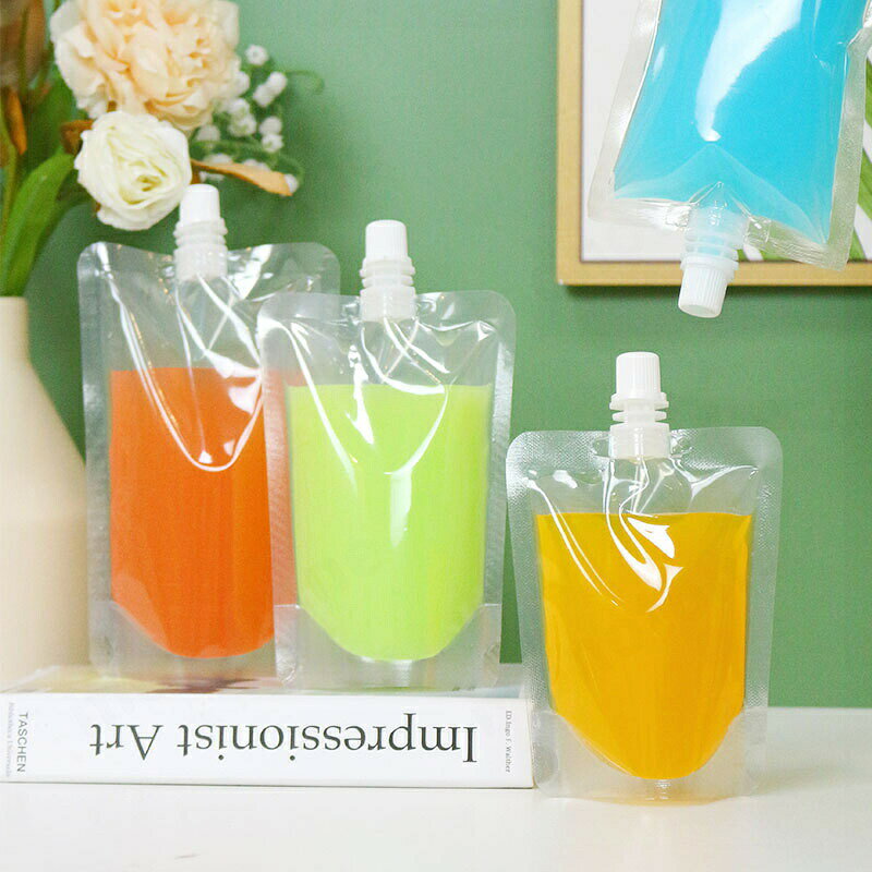 100枚入り スパウトパウチ 50ml 500ml 透明 ドリンク用 パウチ 空容器 ジュース DI...