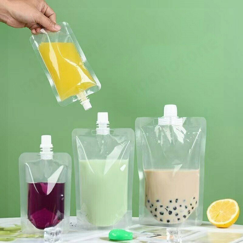 100枚入り スパウトパウチ 50ml 500ml 透明 ドリンク用 パウチ 空容器 ジュース DI...