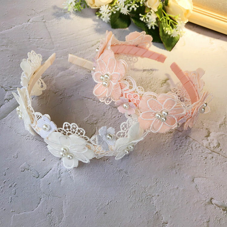 Cachucha - 3本セット 髪飾り 花 子供 発表会 子供ドレス 七五三 アクセサリー 子供用小物 キッズ 女の子 ガールズ フォーマル カチューシャ 子供ヘッドドレス 花びら 花飾り パール付き フラワーガール 結婚式 ヘアアクセサリー 花嫁 発表会 入学式 卒業式 卒園式 成人式