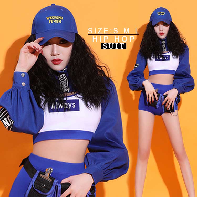 樂天商城 - 韓国 ヒップホップ 大人 ダンス衣装 セットアップ レディース ジャズ へそ出し ダンス 衣装 長袖 パンツ DS おしゃれ 上下 ダンスウェア ヒップホップ hiphop 演出服 個性 着痩せ 派手 ファッション 送料無料