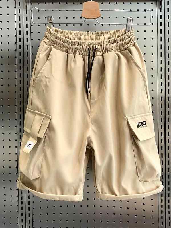 樂天商城 - ハーフパンツ 男性用 ワークパンツ カーゴパンツ ポリエステル 5分丈パンツ 普段使い アウトドア ゆったり ブラック カーキ オリーブドラブ M L XL 2XL 3XL 4XL 5XL