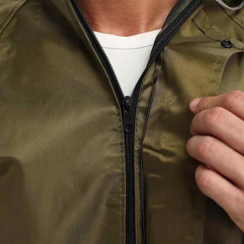 Rakuten - レインコート 男性用 作業用 ワーキング 防水 撥水 カッパ 上下セット 迷彩柄 オレンジ 反射テープ付き アウトドア ワークウェア