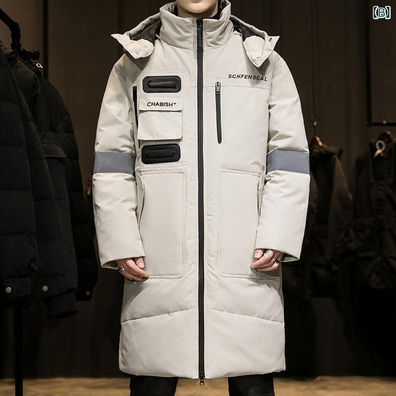 ダウンジャケット メンズ 男性用 中綿 白ダウン 立襟 無地 厚手 防寒 暖かい アウター 秋冬 ブラック 黒 ホワイト 白 M L XL 2XL 3XL 3