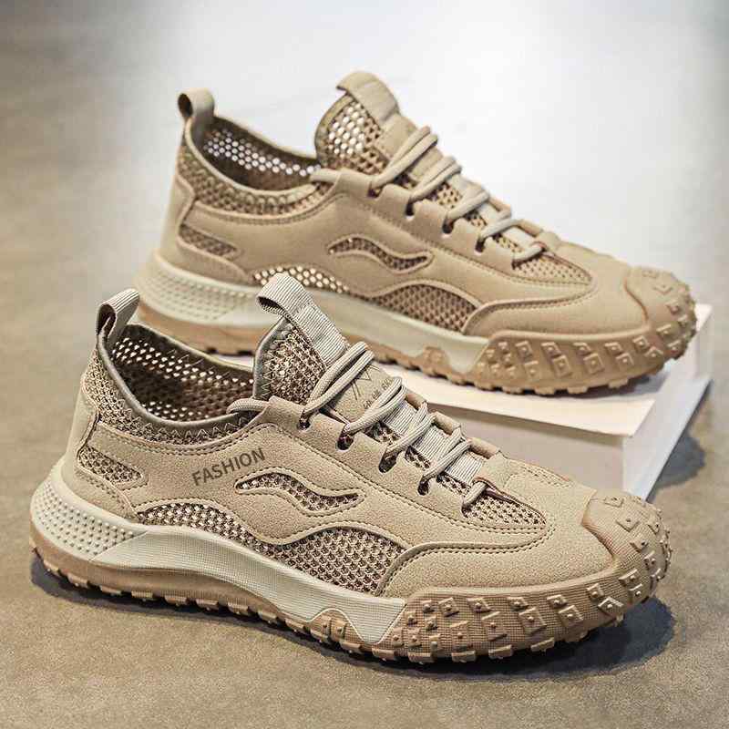 樂天商城 - スニーカー メンズ 男性用 スポーツシューズ ランニングシューズ 通気性 メッシュ 運動靴 ローカット 滑り止め 普段使い 部屋着 春夏秋冬 カーキ グレー