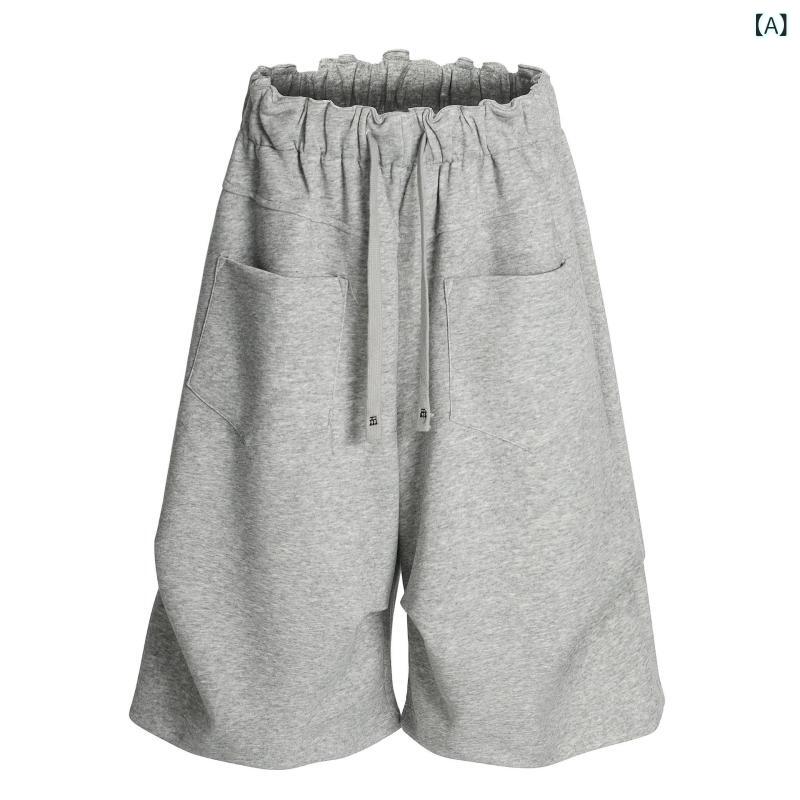 ハーフパンツ メンズ 男性用 5分丈パンツ リラックスパンツ ポリエステル混紡 無地...