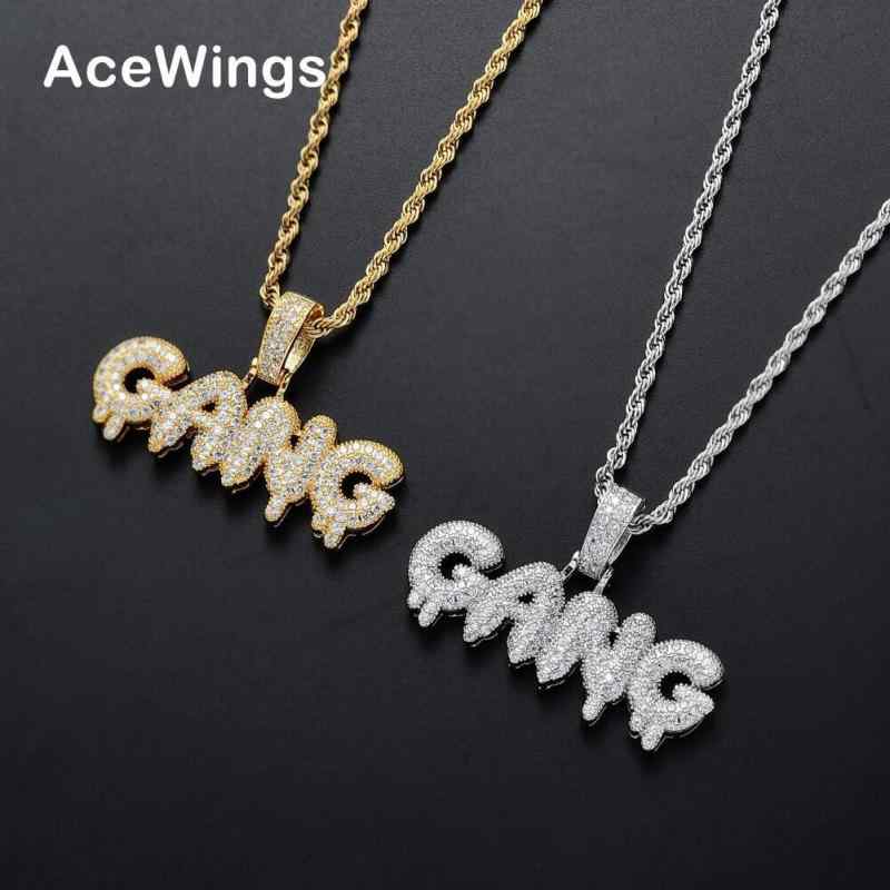 樂天商城 - ネックレス 男性用 GANG ペンダントトップ メンズ レディース ペア アクセサリー ヒップホップ ラッキーアイテム ジルコニア 銅 個性派 おしゃれ ゴールド シルバー