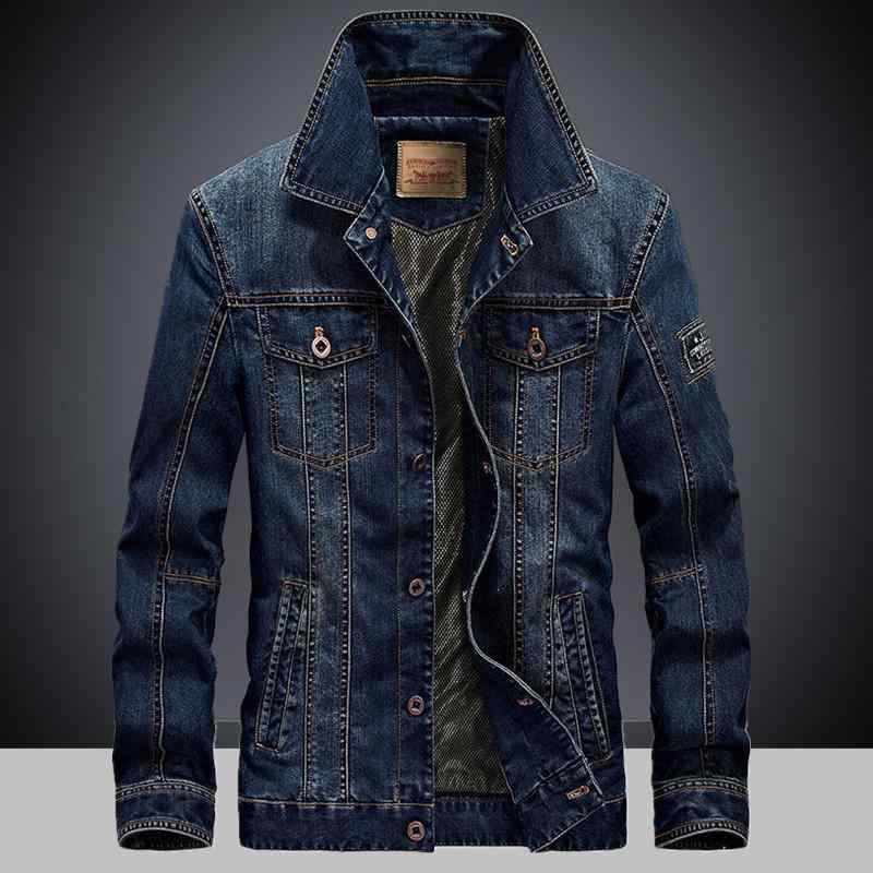 樂天商城 - ジャケット 男性用 デニムジャケット Gジャン ブルゾン アウター 綿 翻領 防風 耐摩耗 デイリー カジュアルスタイル ネイビー ブルー M L XL 2L 3L 4L