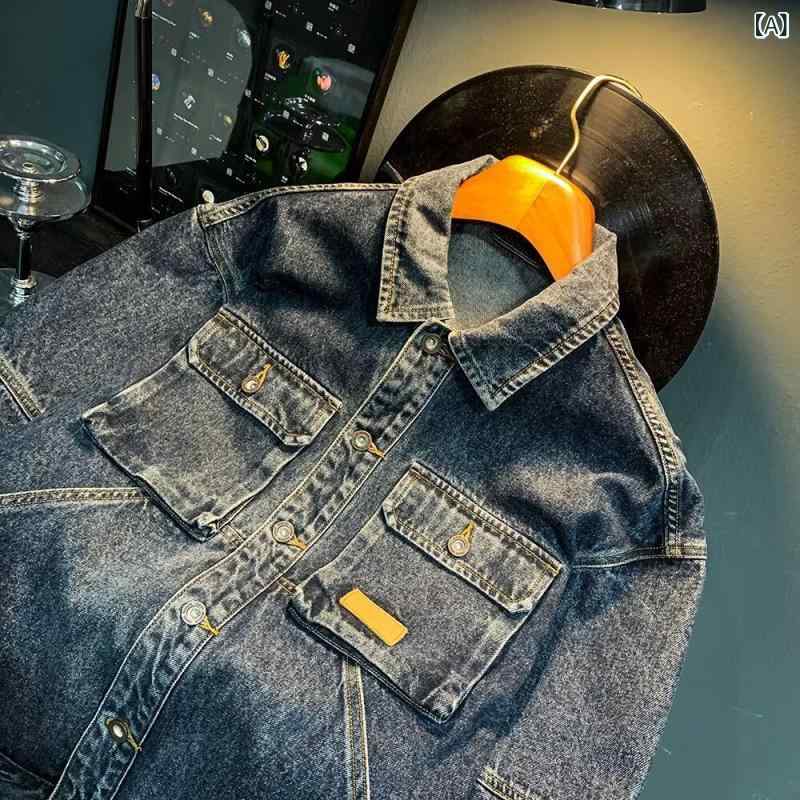 ジャケット メンズ Gジャン デニム ウォッシュド加工 ユーズド風 ストリート カジ...