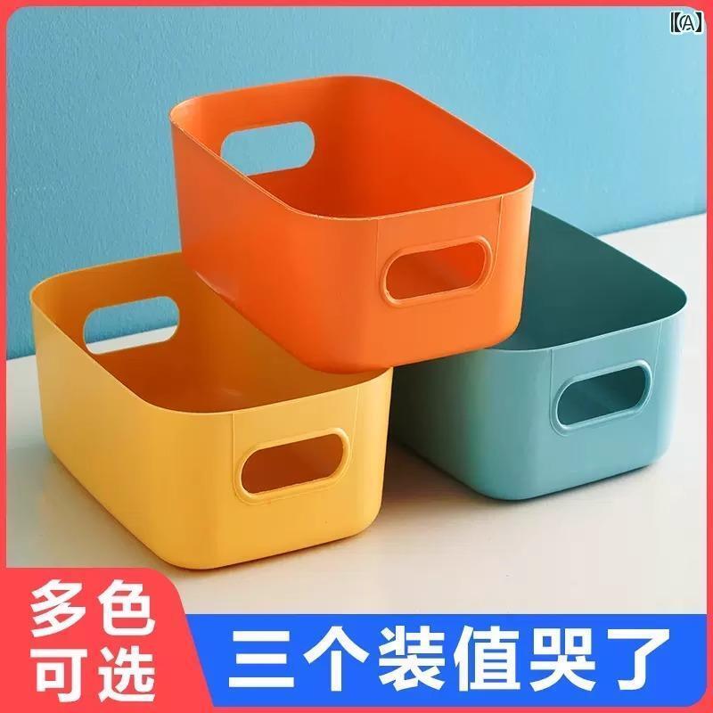 樂天商城 - キッチン デスク トップ 雑貨 引き出し バスケット ボックス オーガナイザー プラスチック 化粧 品 長方形 収納 カラフル 小物入れ