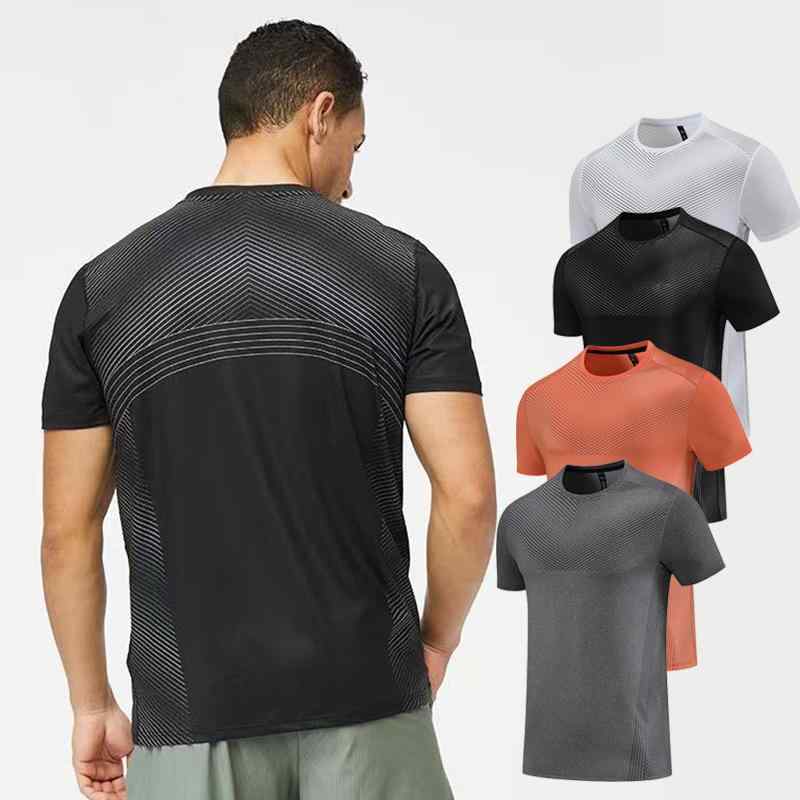 Tシャツ 男性用 ヨーロッパ風 速乾性 スポーツ カジュアル トップス トレーニング ...