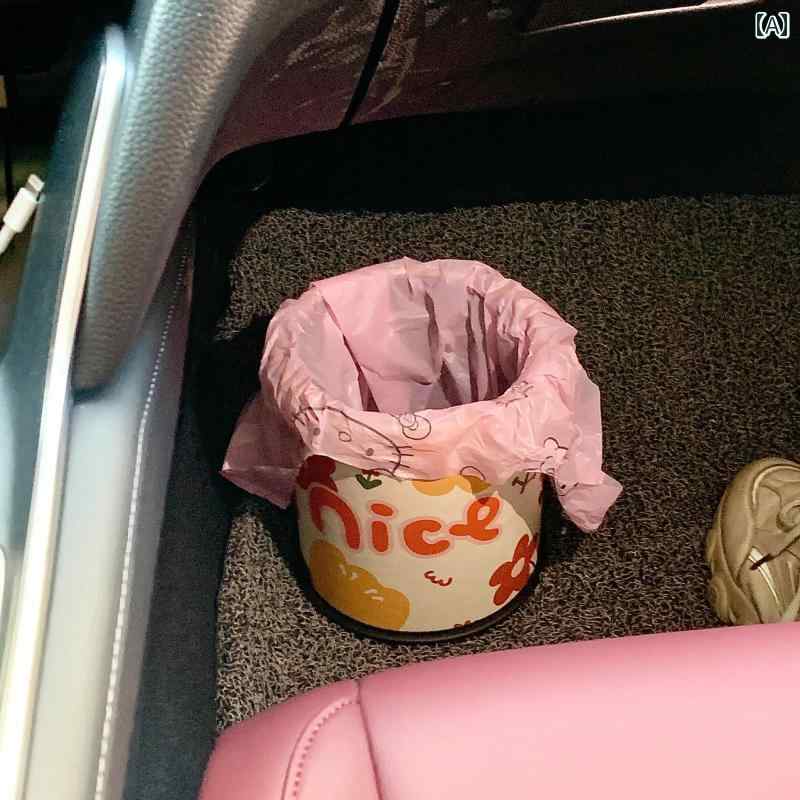 樂天商城 - 車用 ゴミ箱 収納 カー 用品 多機能 ボックス 防水 傘 バケツ インテリア かわいい コンパクト ダストボックス イラスト グリーン