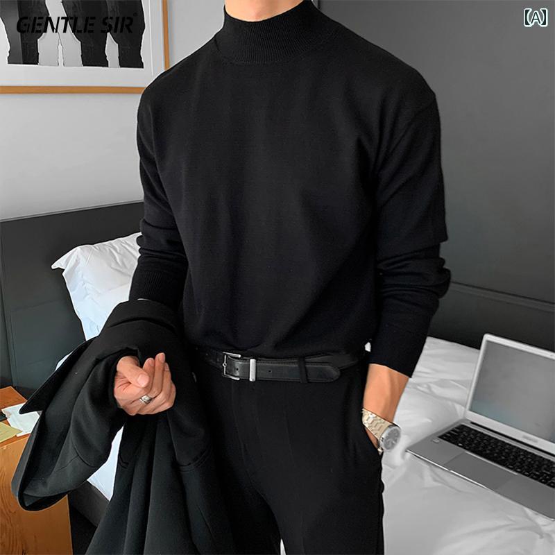 男性用 ハーフ タートルネックセーター 厚手 スタイル ミッド カラー ボトム 秋冬 春な ベルベット インナー 暖かい セーター.オシャレデザインバージョン: スリムフィット基本スタイル：に該当シーン：レジャー毛糸の太さ：普通毛適用季節：冬スタイル: プルオーバー袖丈：長袖分譲スタイル：韓国スタイル衿タイプ：ハーフハイネックサイズ: 3XL.2XL.S.M.L.XL.4XL.5XLカラー：グレー.ブラック.ホワイト.ブラック（ベルベットバージョン）.ブラックタートルネック.ホワイトタートルネック.ブラック（半袖バージョン）.ホワイト（半袖バージョン）.ライトカーキ.グレータートルネック.ホワイト（ベルベットバージョン）.グレー(ベルベットバージョン).カーキ(半袖バージョン)