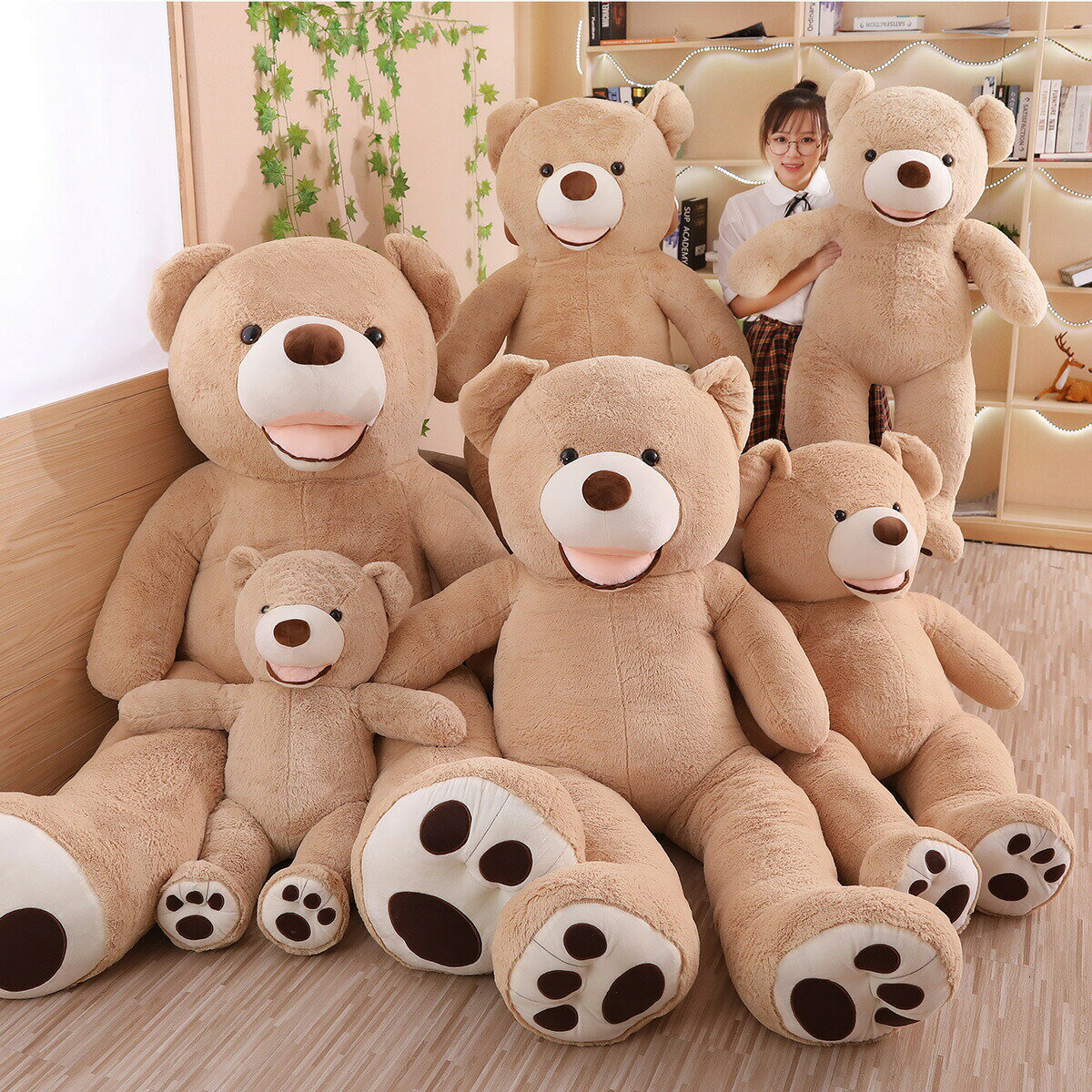 Bear - 【100cm】送料無料 ぬいぐるみ クマ 大きい熊 インテリア 特大 テディベア 子供 おもちゃ 特大 動物 可愛い かわいい 彼女に ふわふわで癒される 柔らか 心地いい プレゼント ぬいぐるみ くま 楽天海外通販