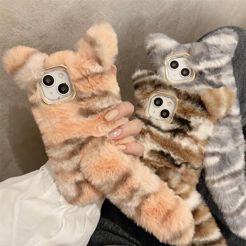 乐天商城 - 送料無料 iPhone16 ケース 互換品 ふわふわ 秋冬 猫 cat キャット とらボーダー 尻尾付き レンズカバー ぬいぐるみ アイフォン11 14plus 14promax 12 iPhone 12promax Pro 13promax 13Pro 13 14pro iPhone 15 Pro Max スマホケース カバー 耐衝撃 楽天海外通販